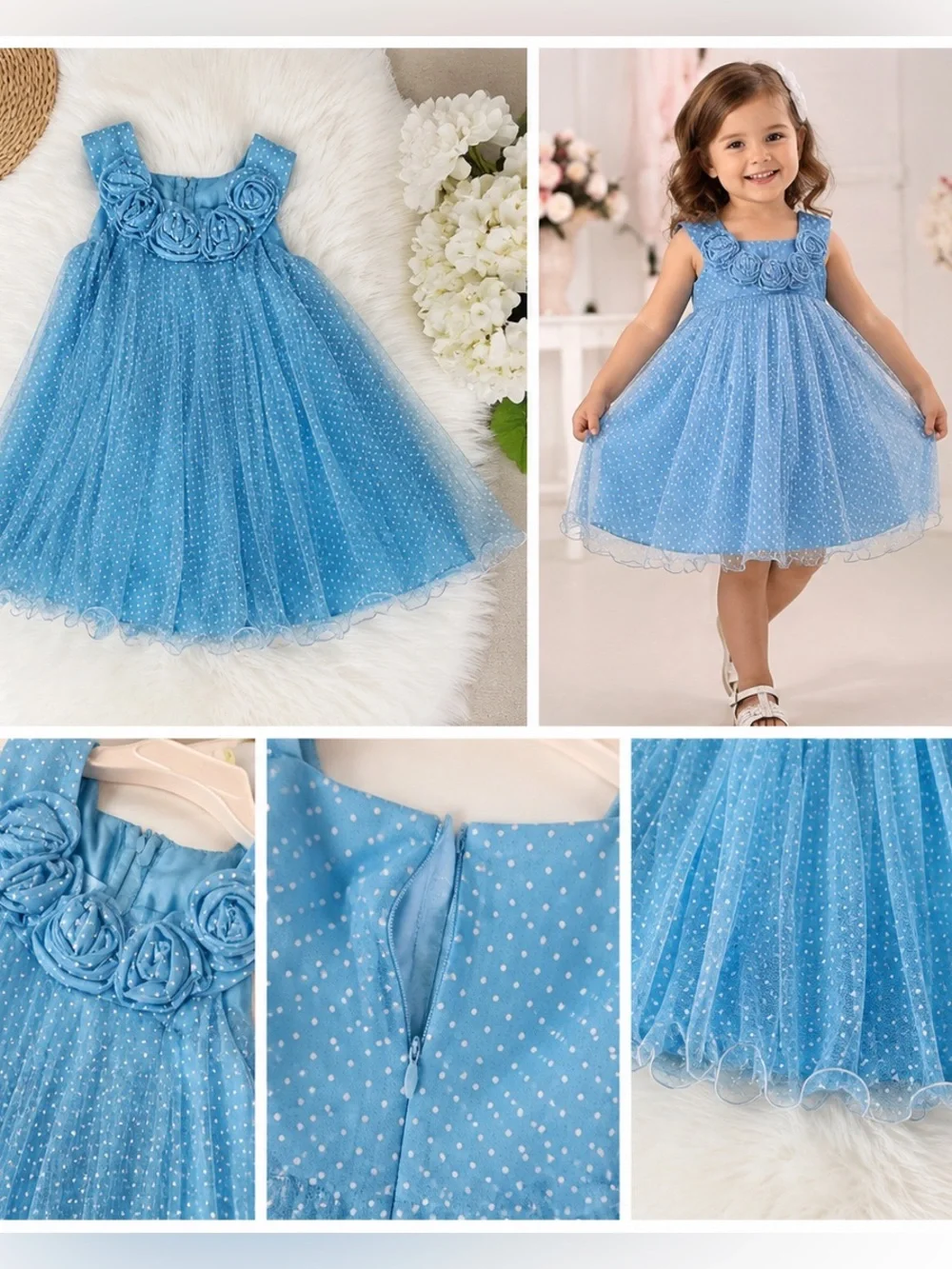 Like New - 4t Baby Blue precious Jessica Ann girls’ dress ! 💙